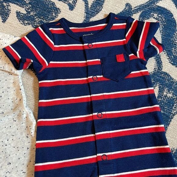 NWOT Set of 3 Simple Joys by Carter's Baby Boys' Snap-Up Rompers Newborn - Picture 5 of 5